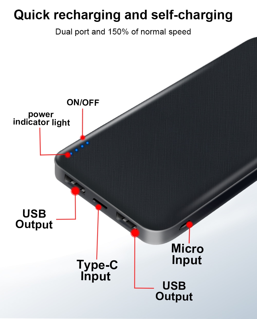 10000 mAh Small Power Bank